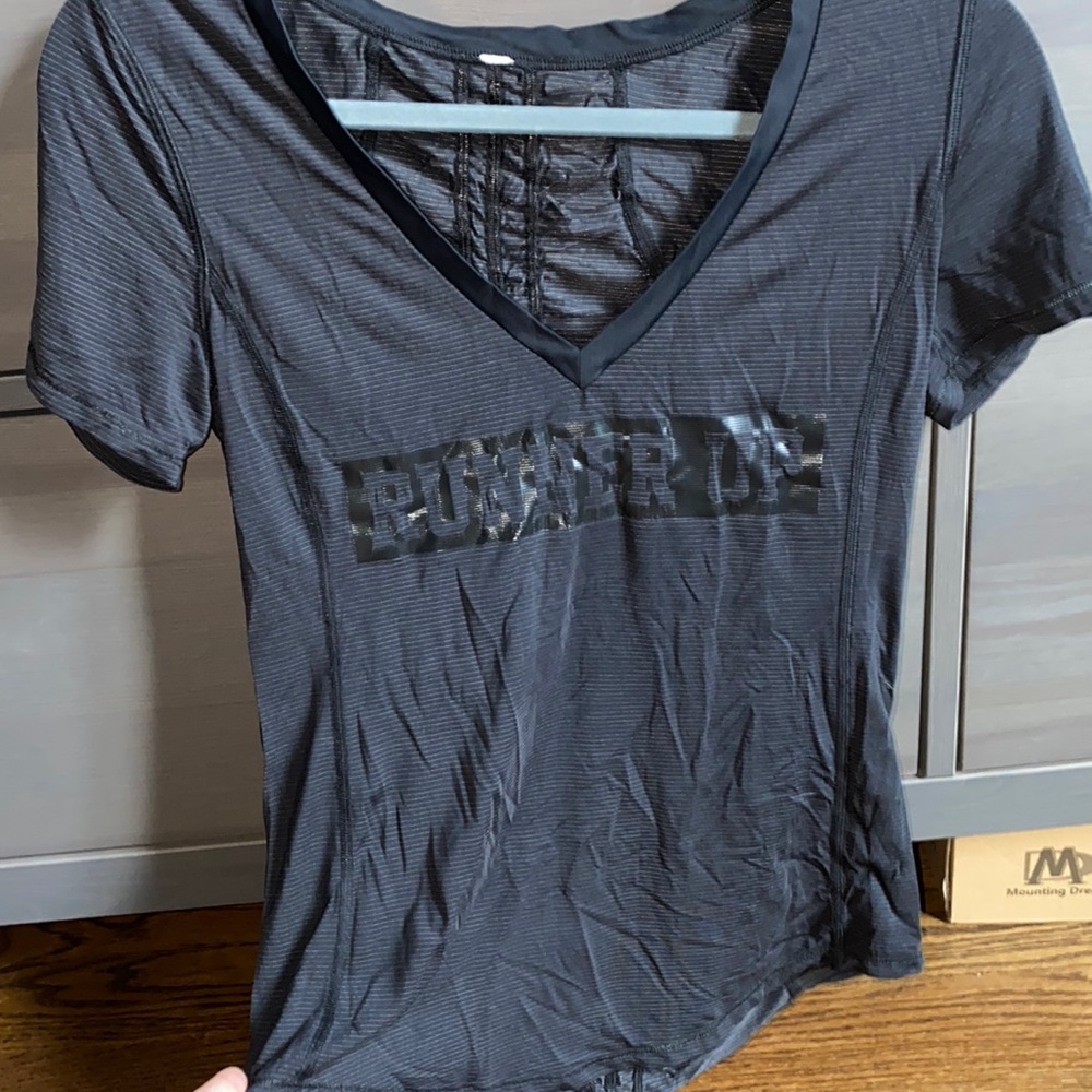 Lulu lemon running shirt that says “runner up”